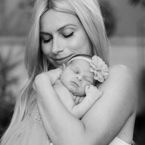 Joanna Pallante with newborn daughter