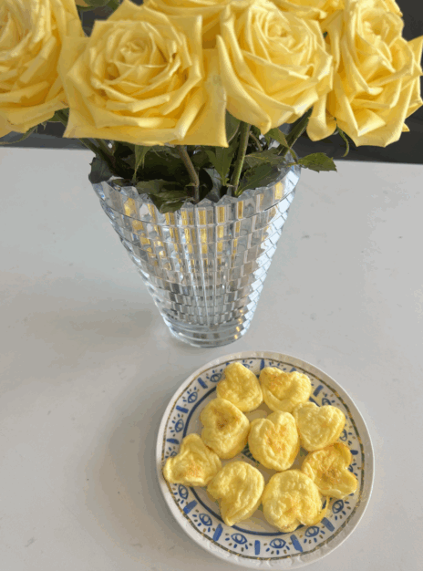 egg muffins with yellow roses